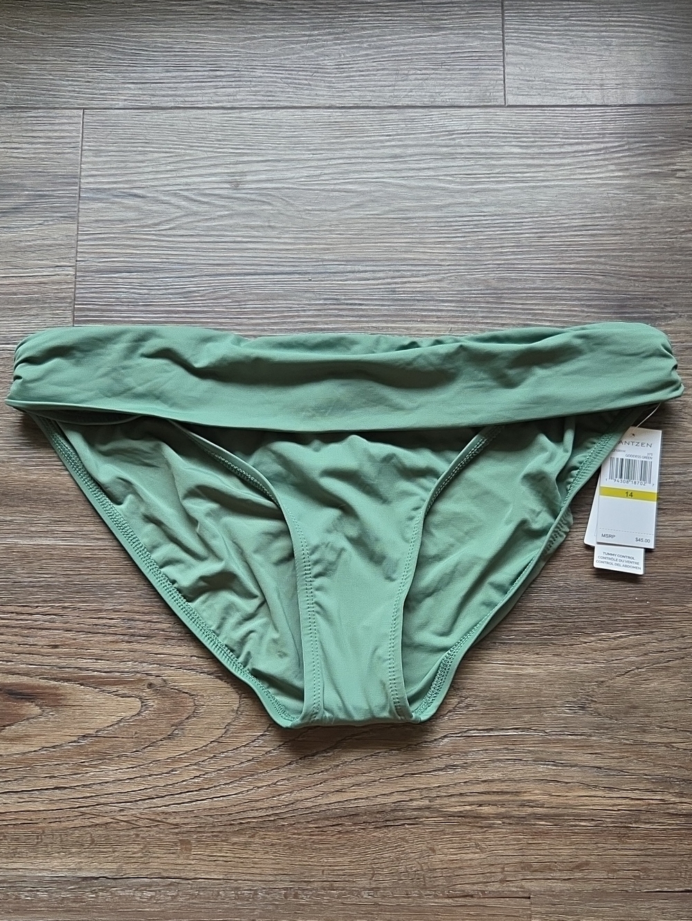 Nwt Jantzen Green Fold-Over Bikini Bottom Size 14